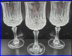 11 Cristal D'Arques Longchamp Water Goblets Set Elegant Crystal Cut Stemware Lot
