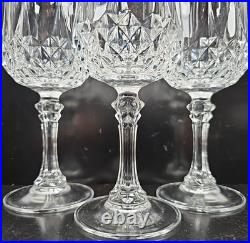11 Cristal D'Arques Longchamp Water Goblets Set Elegant Crystal Cut Stemware Lot