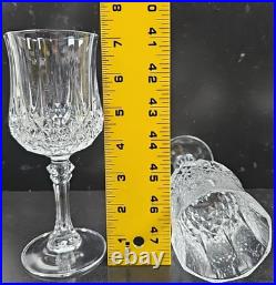 11 Cristal D'Arques Longchamp Water Goblets Set Elegant Crystal Cut Stemware Lot