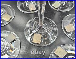 11 Mikasa Jamestown Gold Water Goblets Set Elegant Crystal Optical Stemware Lot