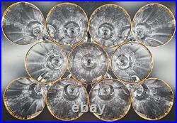 11 Mikasa Jamestown Gold Water Goblets Set Elegant Crystal Optical Stemware Lot