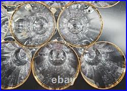 11 Mikasa Jamestown Gold Water Goblets Set Elegant Crystal Optical Stemware Lot