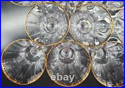 11 Mikasa Jamestown Gold Water Goblets Set Elegant Crystal Optical Stemware Lot
