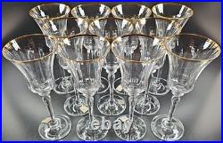 11 Mikasa Jamestown Gold Water Goblets Set Elegant Crystal Optical Stemware Lot
