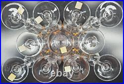 11 Mikasa Jamestown Gold Water Goblets Set Elegant Crystal Optical Stemware Lot