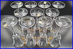 11 Mikasa Jamestown Gold Water Goblets Set Elegant Crystal Optical Stemware Lot
