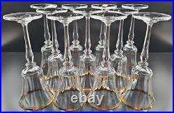 11 Mikasa Jamestown Gold Water Goblets Set Elegant Crystal Optical Stemware Lot