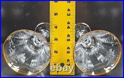 11 Mikasa Jamestown Gold Water Goblets Set Elegant Crystal Optical Stemware Lot