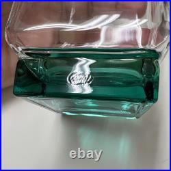 11pc VTG MCM Luigi Bormioli Crystal CLEAR/GREEN Set 10 Glasses and 1 Decanter