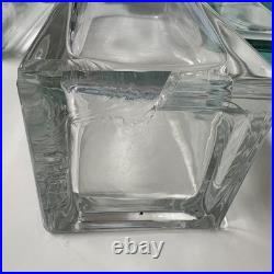 11pc VTG MCM Luigi Bormioli Crystal CLEAR/GREEN Set 10 Glasses and 1 Decanter