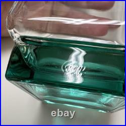 11pc VTG MCM Luigi Bormioli Crystal CLEAR/GREEN Set 10 Glasses and 1 Decanter