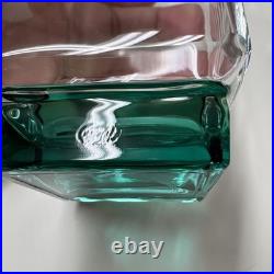 11pc VTG MCM Luigi Bormioli Crystal CLEAR/GREEN Set 10 Glasses and 1 Decanter