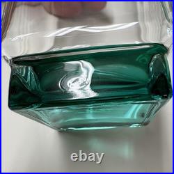11pc VTG MCM Luigi Bormioli Crystal CLEAR/GREEN Set 10 Glasses and 1 Decanter