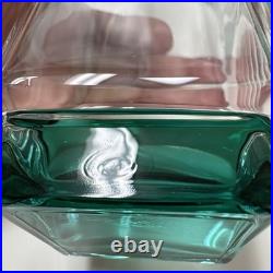 11pc VTG MCM Luigi Bormioli Crystal CLEAR/GREEN Set 10 Glasses and 1 Decanter