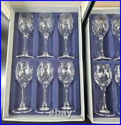 12 Cristal D'Arques Durand Junon Cordial Glasses Box Set Vintage Crystal Cut Lot 12 Cristal D'Arques Durand Junon Cordial Glasses Box Set Vintage Crystal Cut Lot