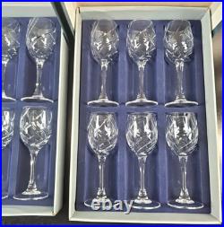 12 Cristal D'Arques Durand Junon Cordial Glasses Box Set Vintage Crystal Cut Lot 12 Cristal D'Arques Durand Junon Cordial Glasses Box Set Vintage Crystal Cut Lot