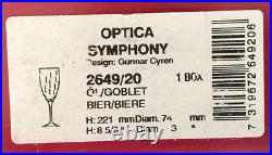 12 NIB Vintage Orrefors Crystal OPTICA Symphony Wine Glass 8 5/8 Gunnar Cyren