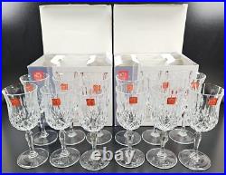 12 Royal Crystal Rock Opera Wine Goblets Box Set 7.75 Oz Clear RCR Luxion Italy