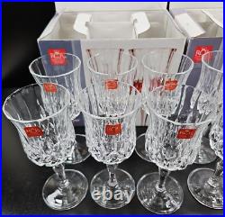 12 Royal Crystal Rock Opera Wine Goblets Box Set 7.75 Oz Clear RCR Luxion Italy