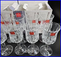 12 Royal Crystal Rock Opera Wine Goblets Box Set 7.75 Oz Clear RCR Luxion Italy