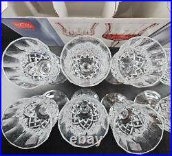 12 Royal Crystal Rock Opera Wine Goblets Box Set 7.75 Oz Clear RCR Luxion Italy