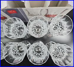 12 Royal Crystal Rock Opera Wine Goblets Box Set 7.75 Oz Clear RCR Luxion Italy