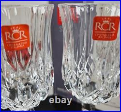 12 Royal Crystal Rock Opera Wine Goblets Box Set 7.75 Oz Clear RCR Luxion Italy