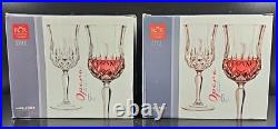 12 Royal Crystal Rock Opera Wine Goblets Box Set 7.75 Oz Clear RCR Luxion Italy