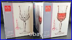 12 Royal Crystal Rock Opera Wine Goblets Box Set 7.75 Oz Clear RCR Luxion Italy