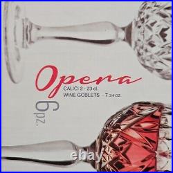 12 Royal Crystal Rock Opera Wine Goblets Box Set 7.75 Oz Clear RCR Luxion Italy