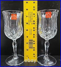 12 Royal Crystal Rock Opera Wine Goblets Box Set 7.75 Oz Clear RCR Luxion Italy