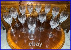 12 Set Mikasa Arctic Lights 9 Water Goblets Crystal Glass Vertical Cut Platinum 12 Set Mikasa Arctic Lights 9 Water Goblets Crystal Glass Vertical Cut Platinum