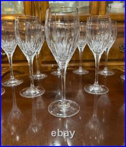 12 Set Mikasa Arctic Lights 9 Water Goblets Crystal Glass Vertical Cut Platinum 12 Set Mikasa Arctic Lights 9 Water Goblets Crystal Glass Vertical Cut Platinum