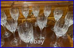 12 Set Mikasa Arctic Lights 9 Water Goblets Crystal Glass Vertical Cut Platinum 12 Set Mikasa Arctic Lights 9 Water Goblets Crystal Glass Vertical Cut Platinum