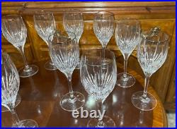 12 Set Mikasa Arctic Lights 9 Water Goblets Crystal Glass Vertical Cut Platinum 12 Set Mikasa Arctic Lights 9 Water Goblets Crystal Glass Vertical Cut Platinum