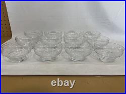 12 Stuart English Crystal Finger / Dessert / Fruit Bowls Set Vtg