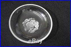 12pc Set Vintage Val St Lambert Crystal BRUSSELS Intaglio Fruit 6 Shallow Bowls