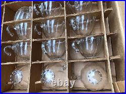 14 Pieces Punch Set 12 Cups Bowl Crystal Ladle Vintage Original Box
