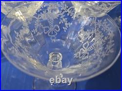 15 Pc FOSTORIA CORSAGE PATTERN CHAMPAGNE /& Liquor COCKTAIL GLASSES +1 Creamer