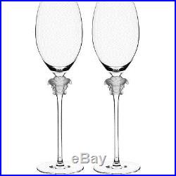 $1500 6 piece set Versace Rosenthal Crystal Lumiere White Wine Glasses