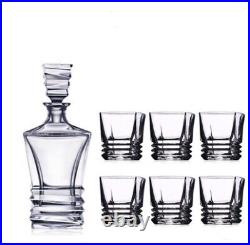 15lb Authentic Set Crystal Decanter 6 Glass Bottle Whisky Wine Stopper cognac #2