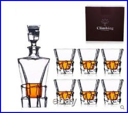 15lb Authentic Set Crystal Decanter 6 Glass Bottle Whisky Wine Stopper cognac #6