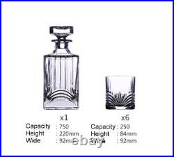 15lb Authentic Set Crystal Decanter 6 Glass Bottle Whisky Wine Stopper cognac #8