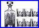 15lb Authentic Set Crystal Decanter 6 Glass Bottle Whisky Wine Stopper cognac #9