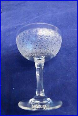 1930's Baccarat Old Rohan Crystal Glass Cordial Stem Glass Set of 4 3 9/16