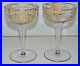 1930’s HOLLOW STEM CAMBRIDGE PORTIA GOLD ETCH COUPE CHAMPAGNE GLASS-SET two
