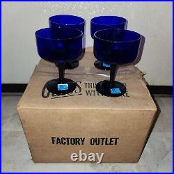 1939 -40s MORGANTOWN Glassware Set of 12 Cobalt Blue LEAD CRYSTAL New Old Stock