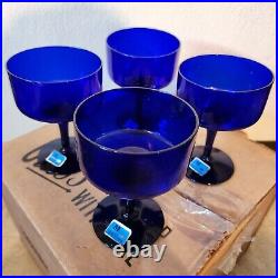 1939 -40s MORGANTOWN Glassware Set of 12 Cobalt Blue LEAD CRYSTAL New Old Stock