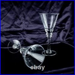 1960's New York Vintage Crystal Clear Solid Round Coctail Martini Glasses Set 2