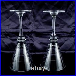1960's New York Vintage Crystal Clear Solid Round Coctail Martini Glasses Set 2